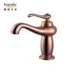 Wholesale rose gold-plated hot and cold mixed water washbasin faucet, antique faucet, double washbasin faucet from the manufacturer Item Picture
